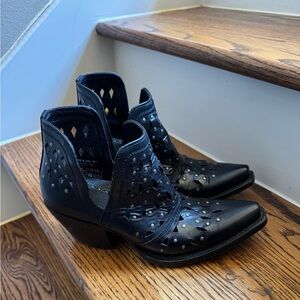 Ariat Black Cutout Ankle Leather Boots